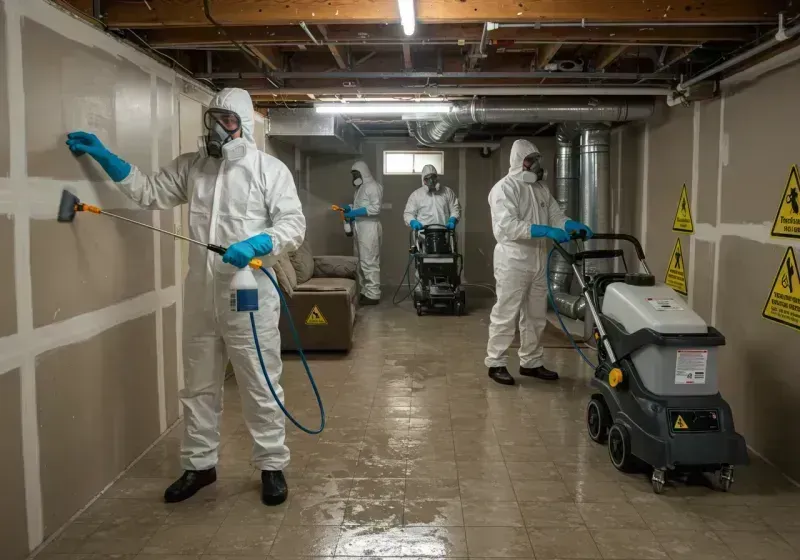 Basement Moisture Removal and Structural Drying process in Waterloo, IA